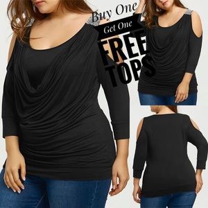 Draped Front Sequins Top